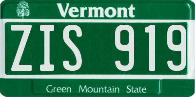 VT license plate ZIS919