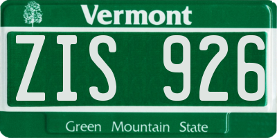 VT license plate ZIS926