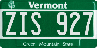 VT license plate ZIS927