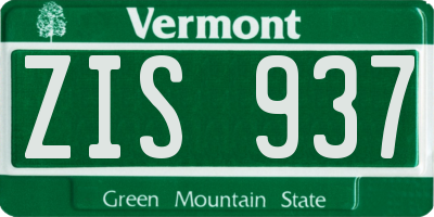 VT license plate ZIS937