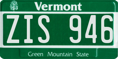VT license plate ZIS946