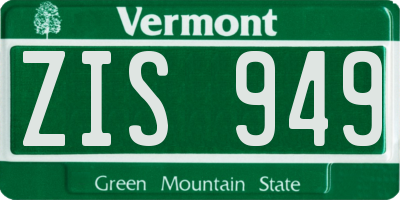 VT license plate ZIS949