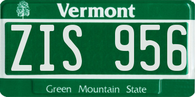 VT license plate ZIS956