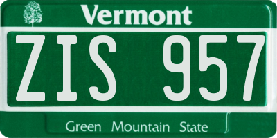 VT license plate ZIS957
