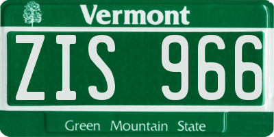 VT license plate ZIS966
