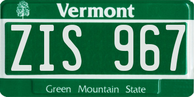 VT license plate ZIS967