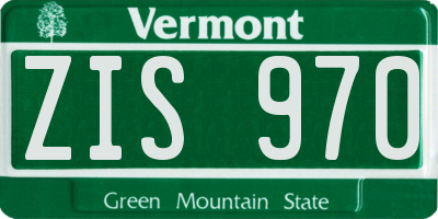 VT license plate ZIS970