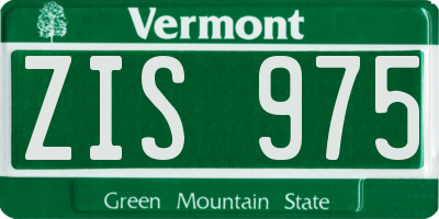 VT license plate ZIS975