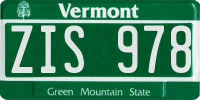 VT license plate ZIS978