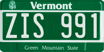 VT license plate ZIS991