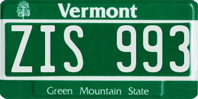 VT license plate ZIS993