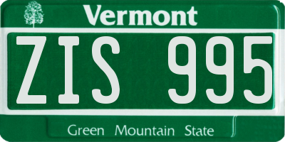 VT license plate ZIS995