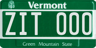 VT license plate ZIT000