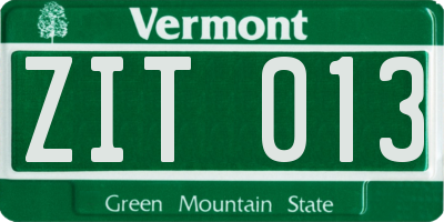 VT license plate ZIT013