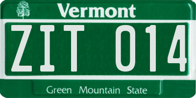 VT license plate ZIT014