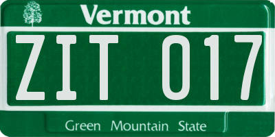 VT license plate ZIT017