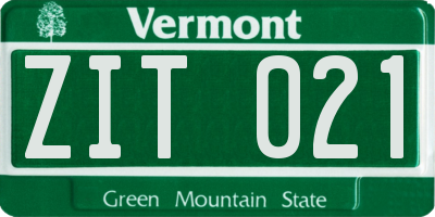 VT license plate ZIT021