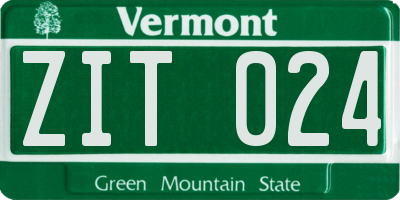 VT license plate ZIT024