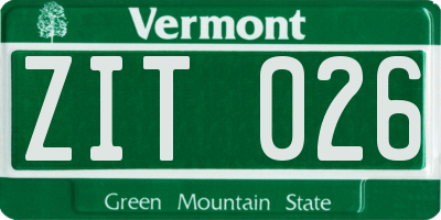 VT license plate ZIT026