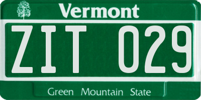 VT license plate ZIT029