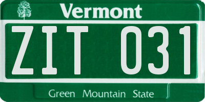 VT license plate ZIT031