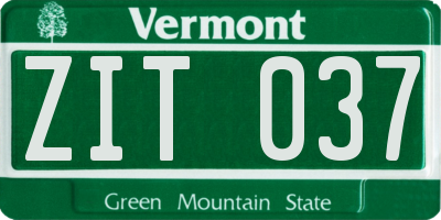 VT license plate ZIT037