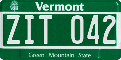 VT license plate ZIT042