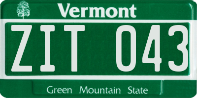 VT license plate ZIT043