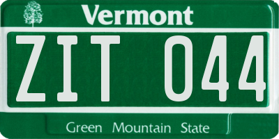 VT license plate ZIT044