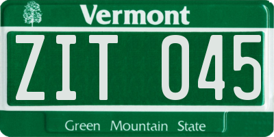 VT license plate ZIT045