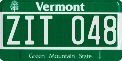 VT license plate ZIT048