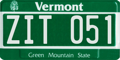 VT license plate ZIT051