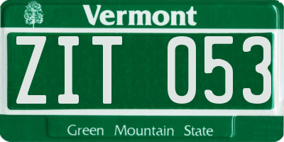 VT license plate ZIT053
