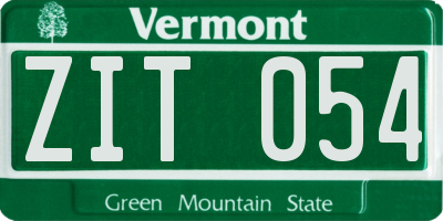 VT license plate ZIT054