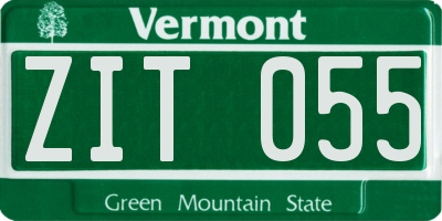VT license plate ZIT055