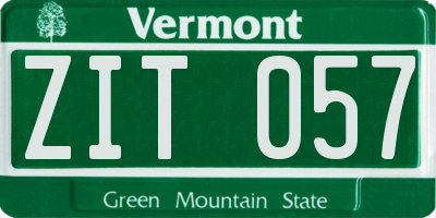VT license plate ZIT057