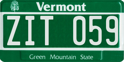 VT license plate ZIT059