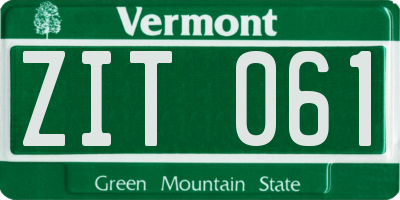 VT license plate ZIT061