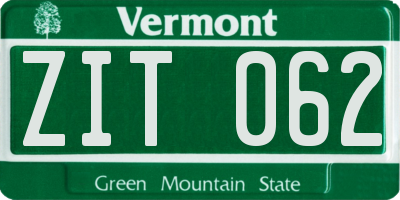 VT license plate ZIT062