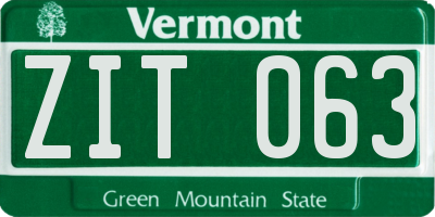 VT license plate ZIT063