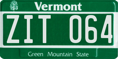 VT license plate ZIT064