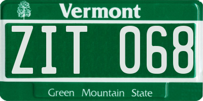 VT license plate ZIT068