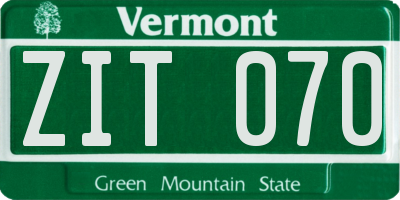 VT license plate ZIT070