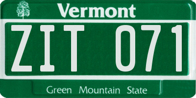 VT license plate ZIT071
