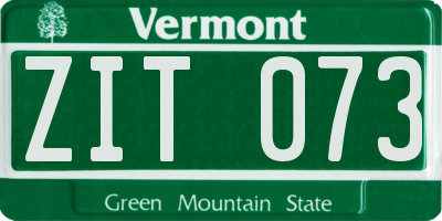 VT license plate ZIT073