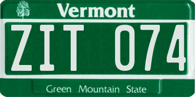 VT license plate ZIT074
