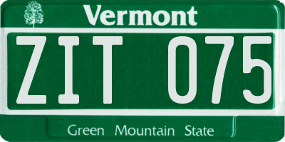 VT license plate ZIT075