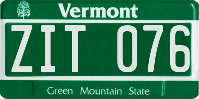 VT license plate ZIT076