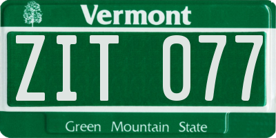 VT license plate ZIT077