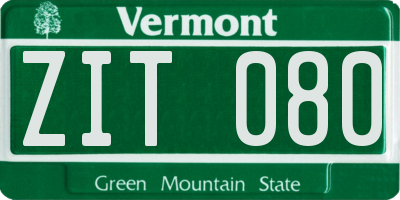 VT license plate ZIT080